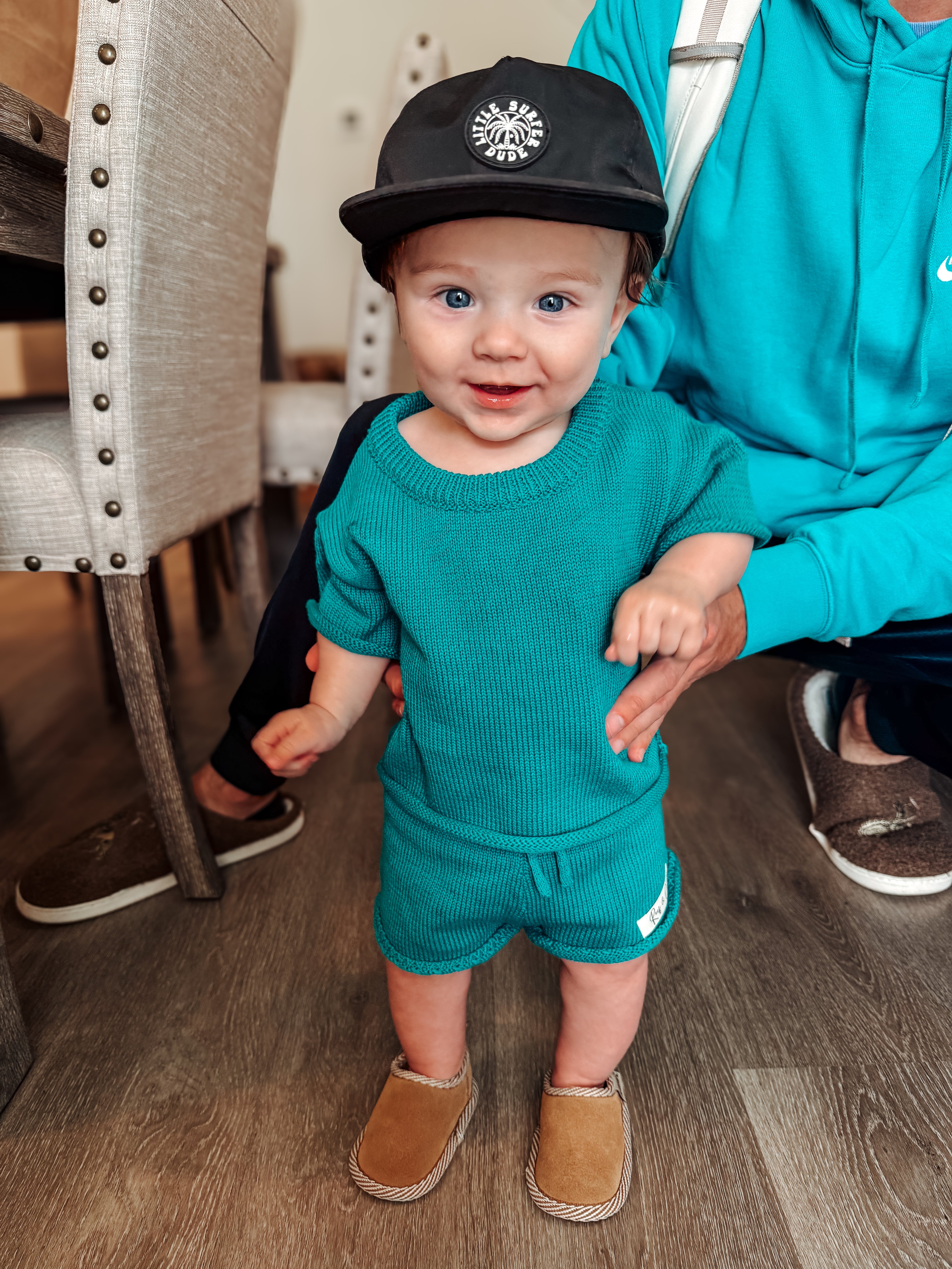 Coastal Breeze Knit Set- Deep Sea