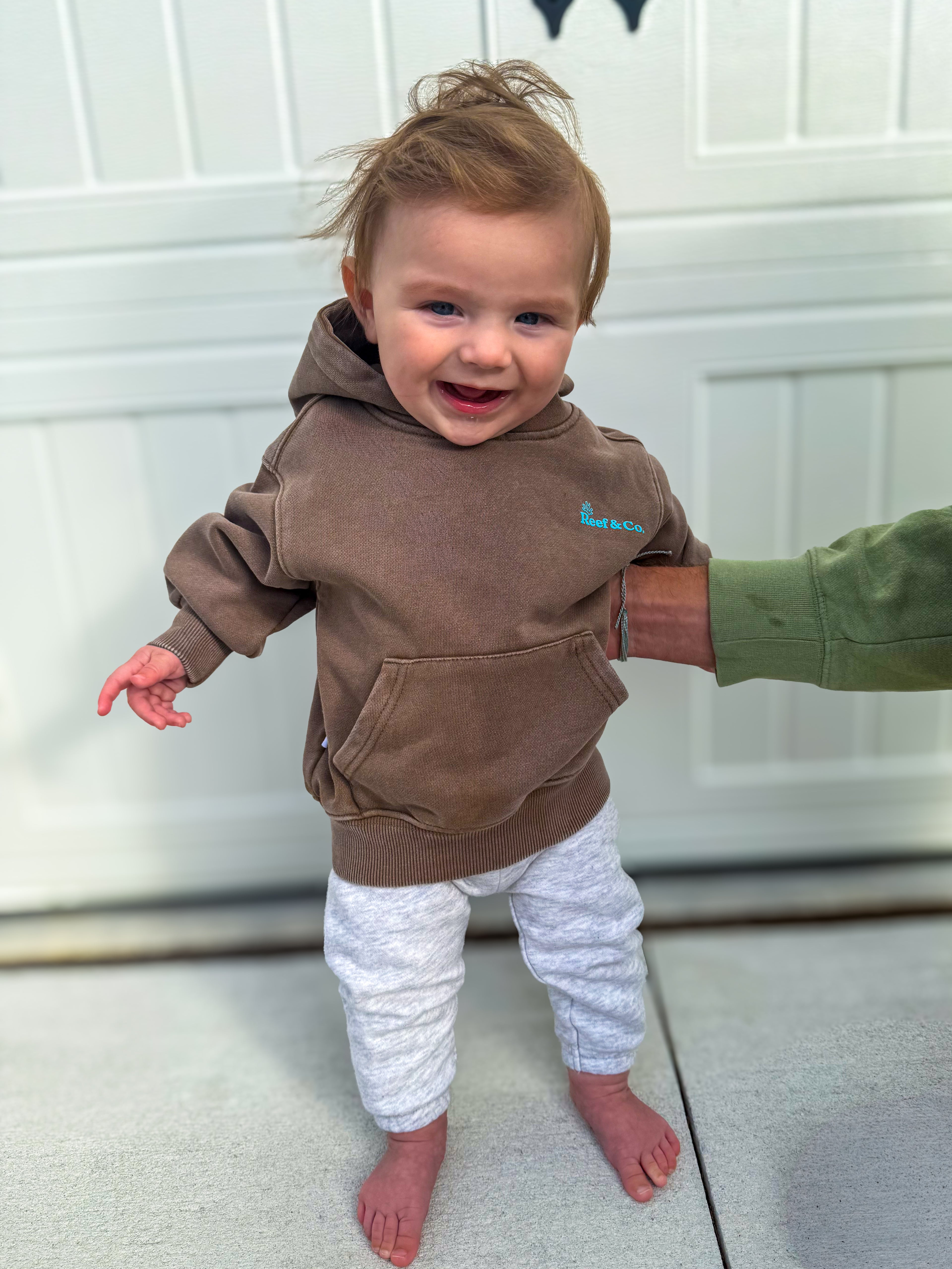 Coastal Hoodie-Acid Wash Brown