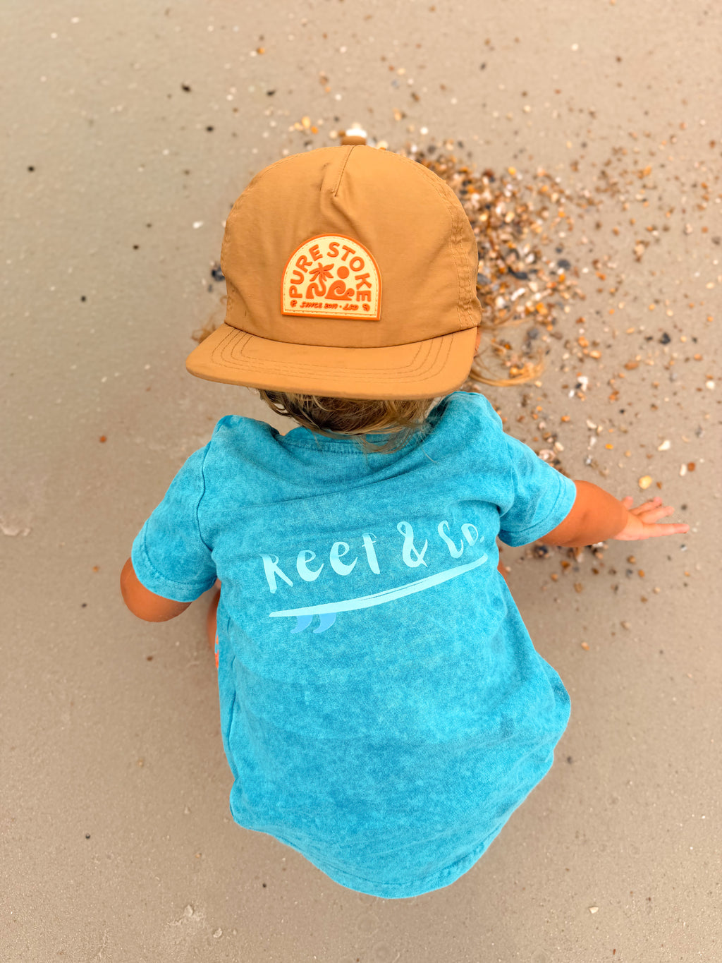 Tidepool Teal acid wash Tee