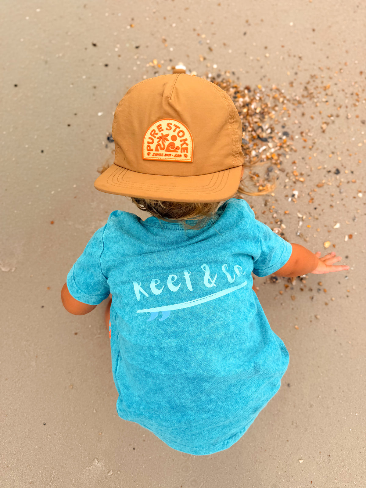 Tidepool Teal acid wash Tee