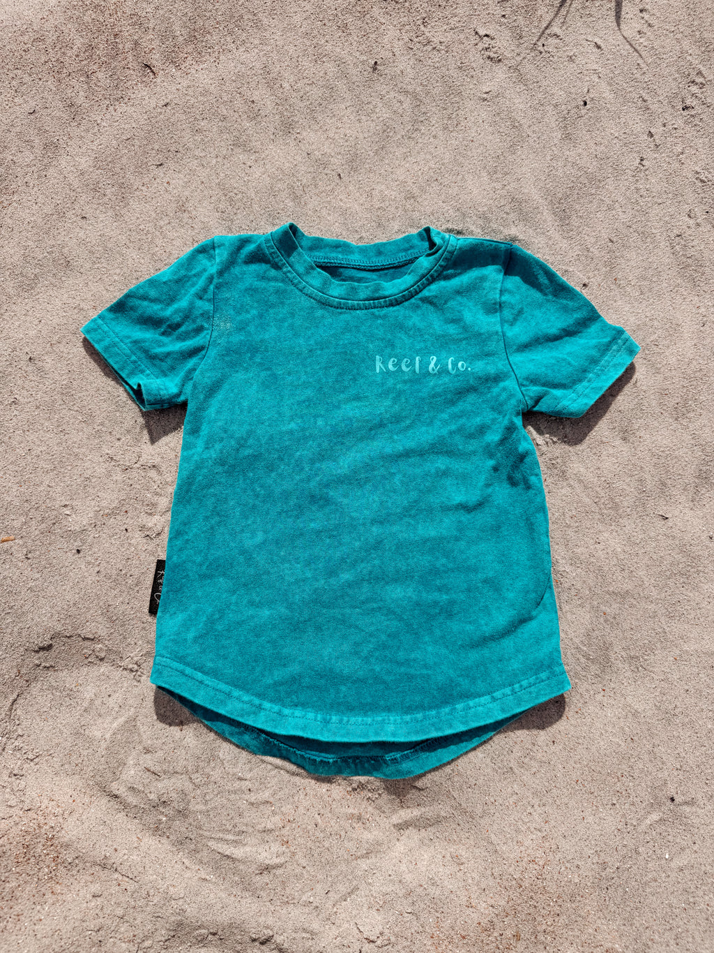 Tidepool Teal acid wash Tee