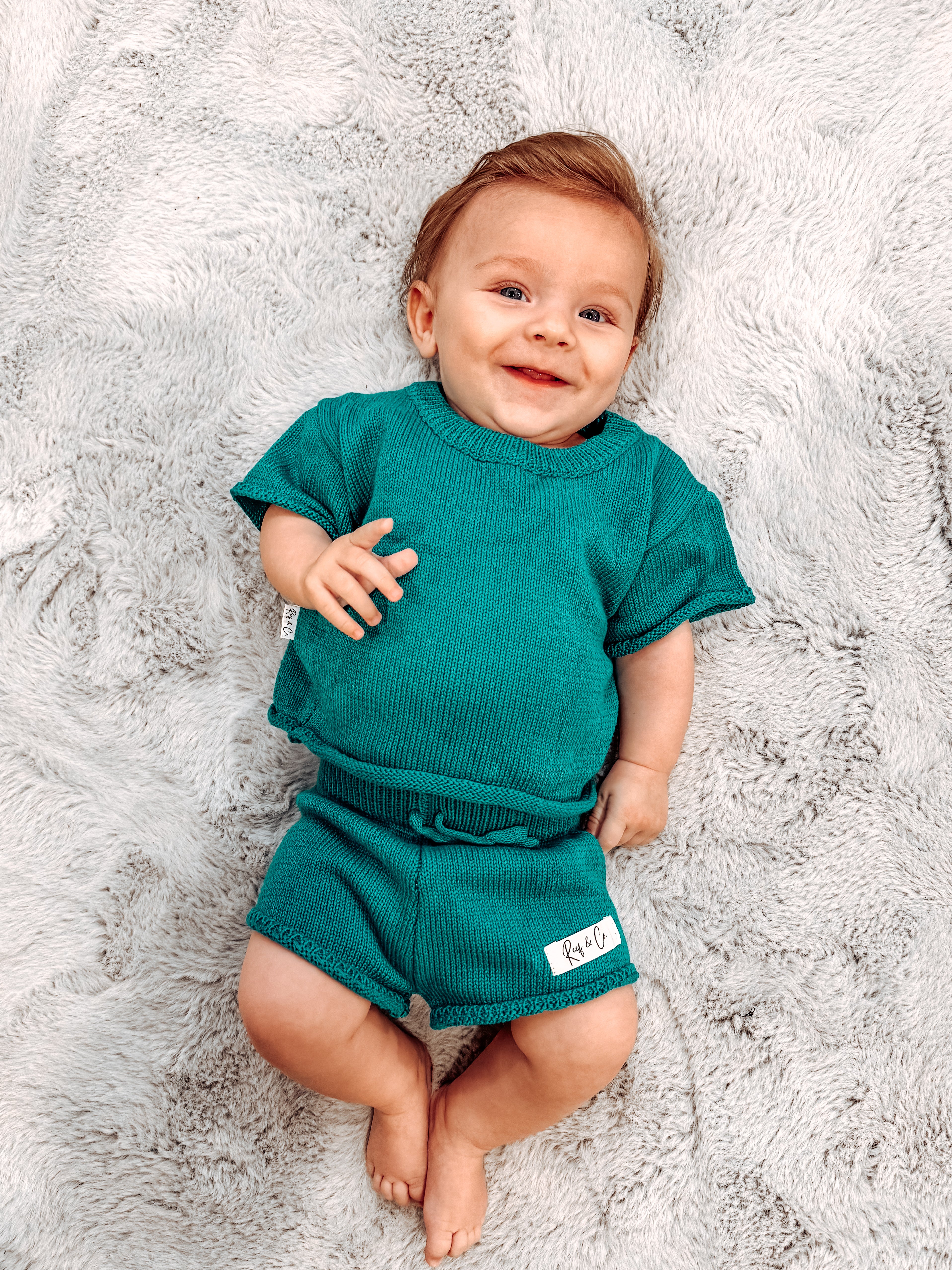 Coastal Breeze Knit Set- Deep Sea