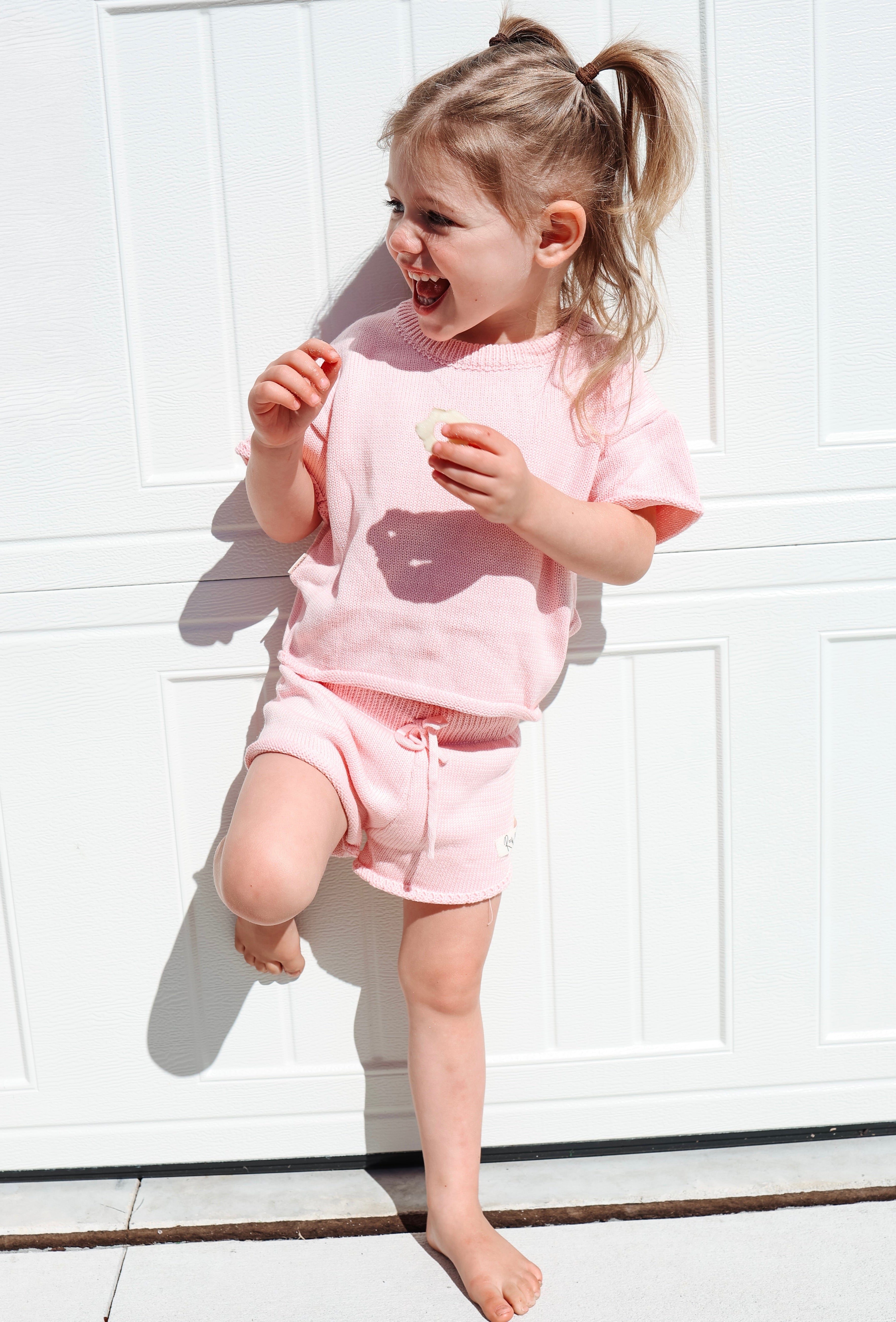 Coastal Breeze Knit Set- Cotton Candy Pink