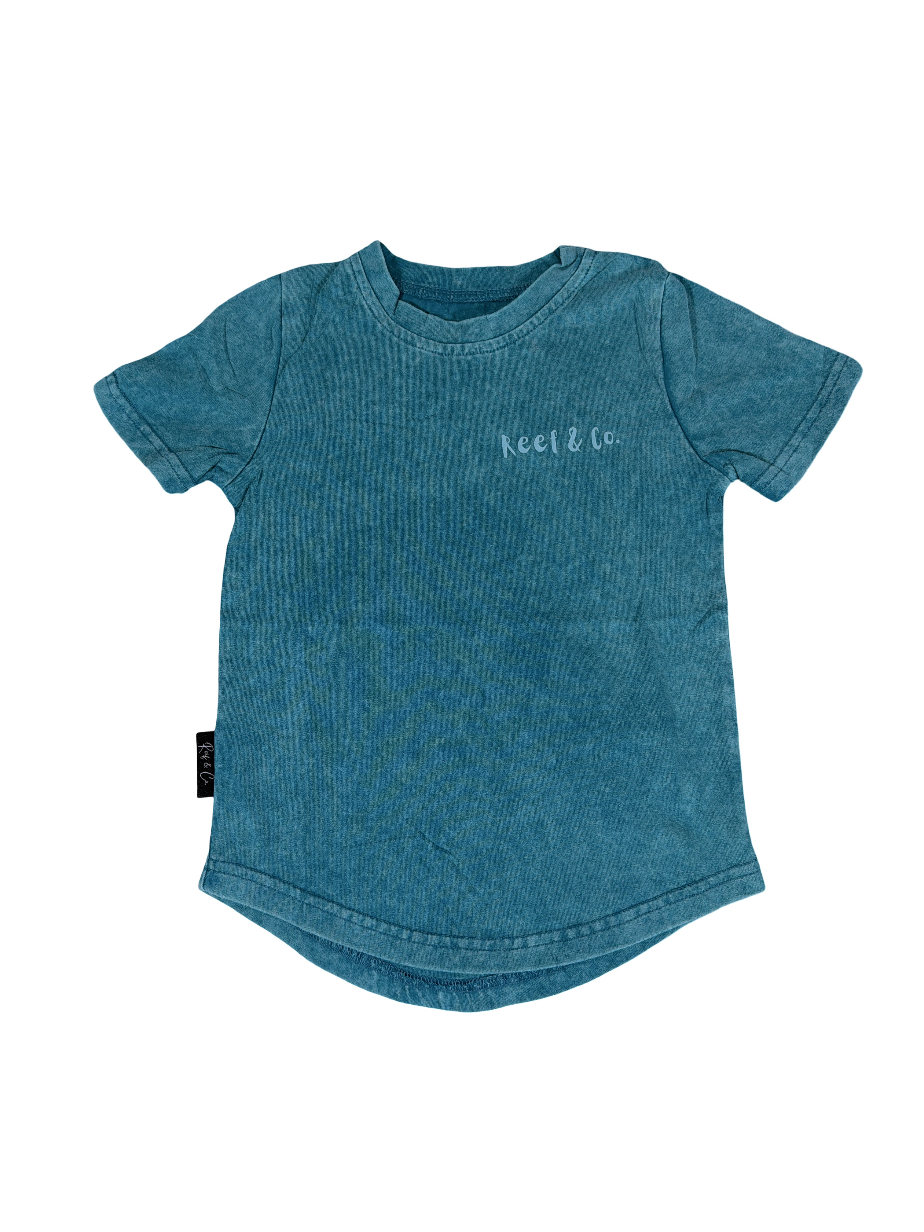 Tidepool Teal acid wash Tee