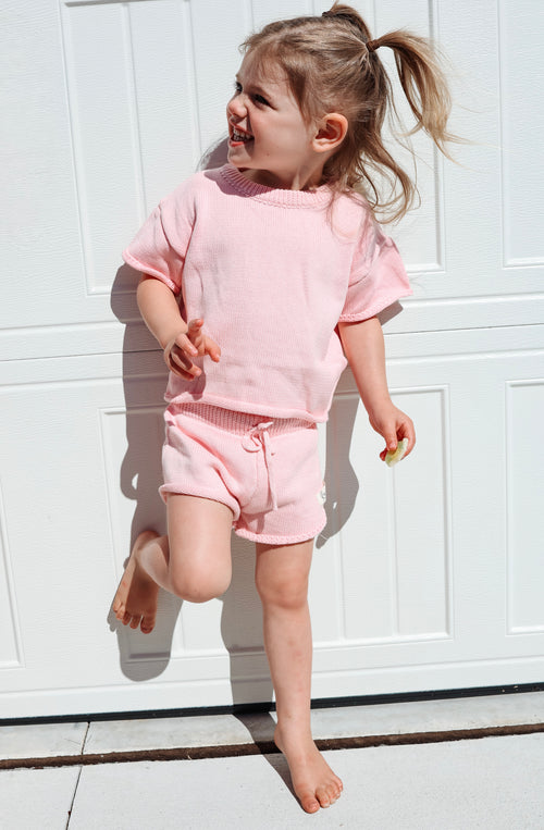 Coastal Breeze Knit Set- Cotton Candy Pink