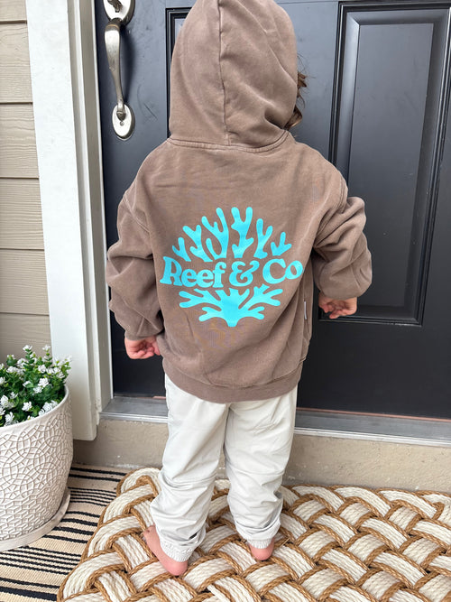 Acid Wash Brown Coastal Hoodie