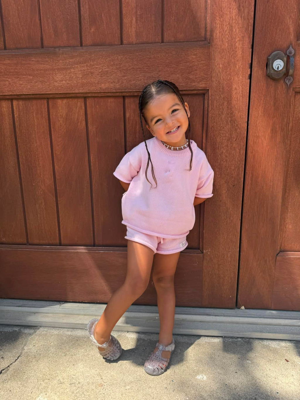 Coastal Breeze Knit Set- Cotton Candy Pink