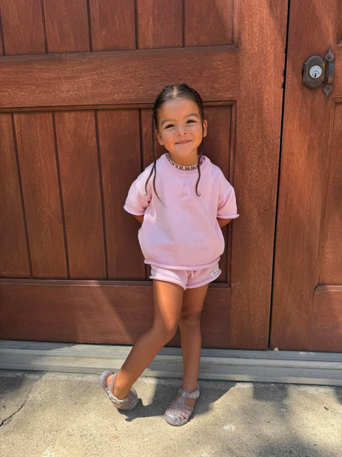 Coastal Breeze Knit Set- Cotton Candy Pink
