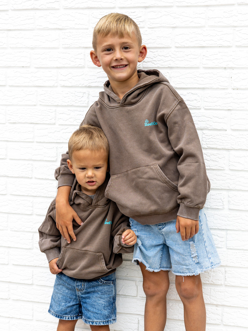Acid Wash Brown Coastal Hoodie