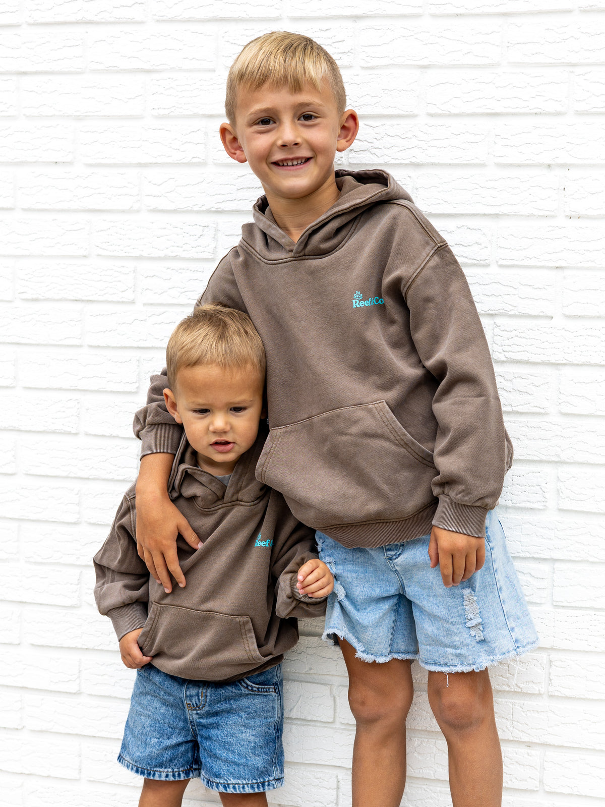 Acid Wash Brown Coastal Hoodie