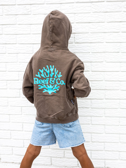Acid Wash Brown Coastal Hoodie