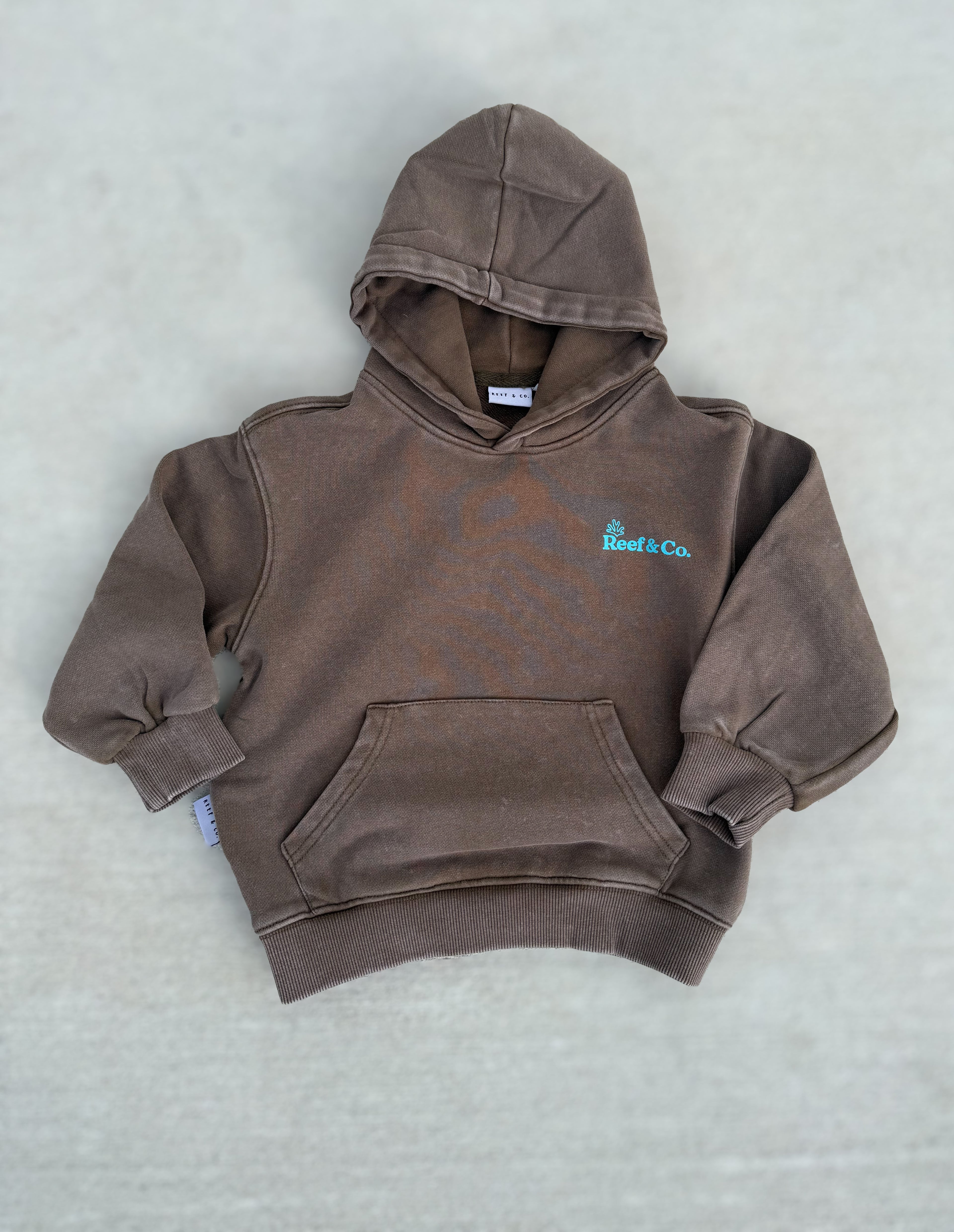 Coastal Hoodie-Acid Wash Brown