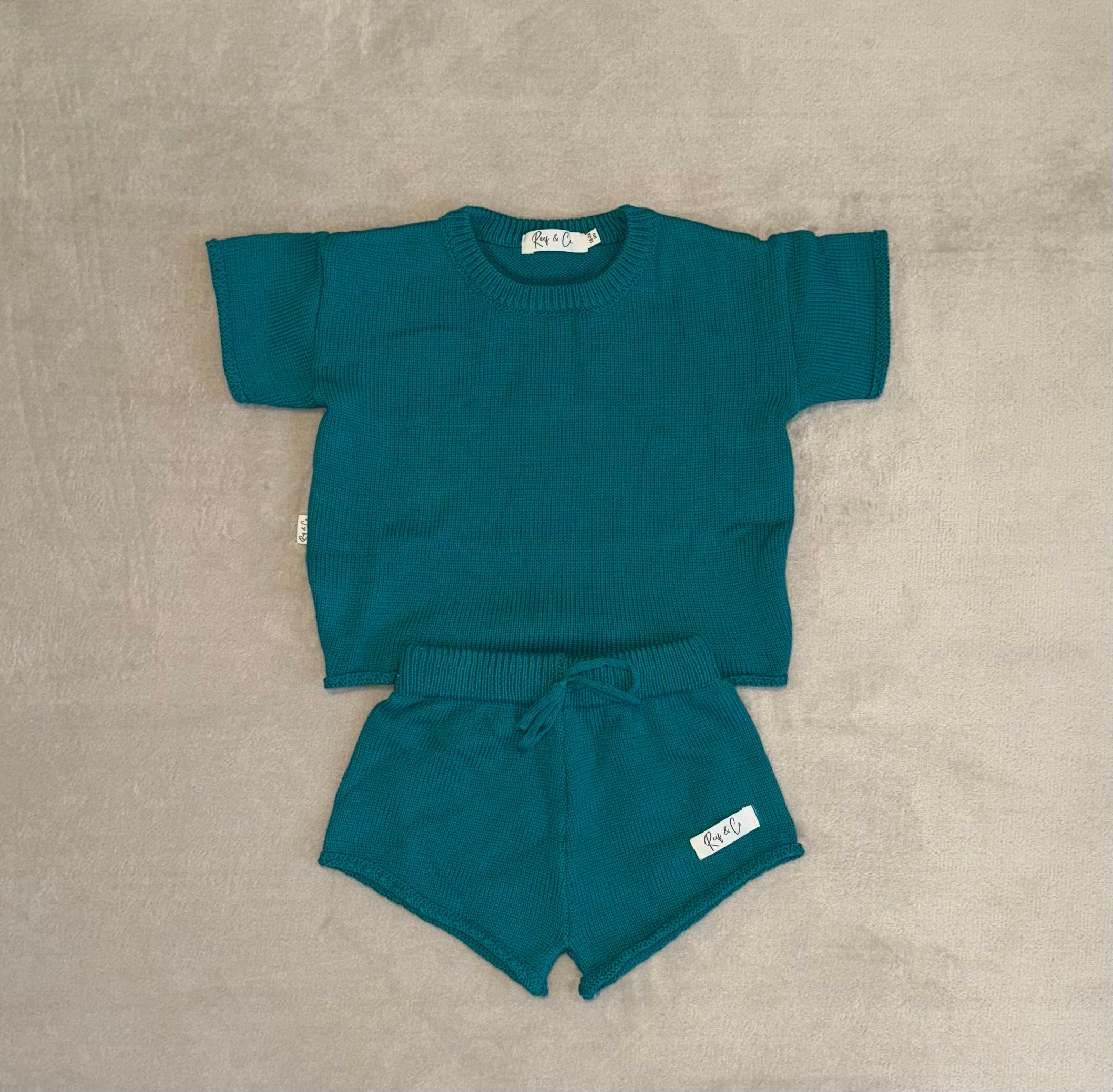 Coastal Breeze Knit Set- Deep Sea